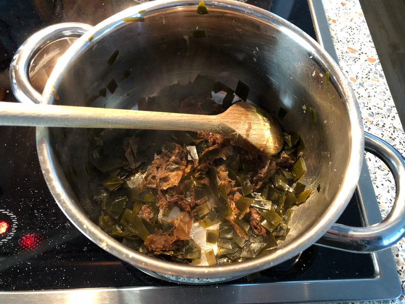 Kombu with katsuobushi mixed with salt, sugar and soy sauce